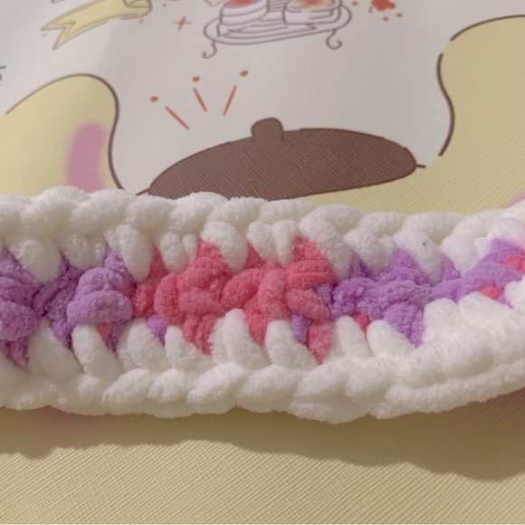 Crochet Pink, Purple and White Flower Design Bag - Picture 11 of 16